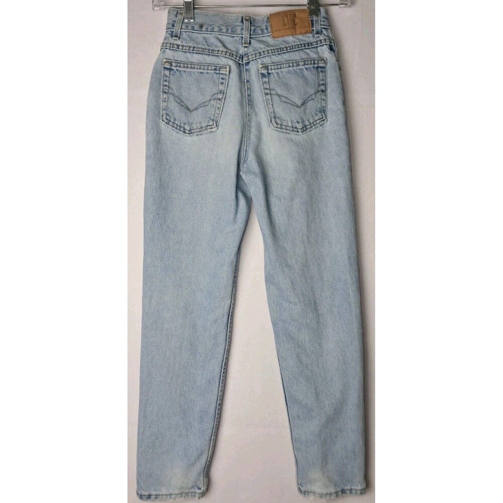 Chic Womens 12 23x26 Waist Blue Jeans Light Wash High Waist Tapered Leg Vintage - Picture 2 of 8